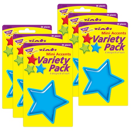 Trend Enterprises Gumdrop Stars Mini Accents Variety Pack, 36 Per Pack, PK6 T10843